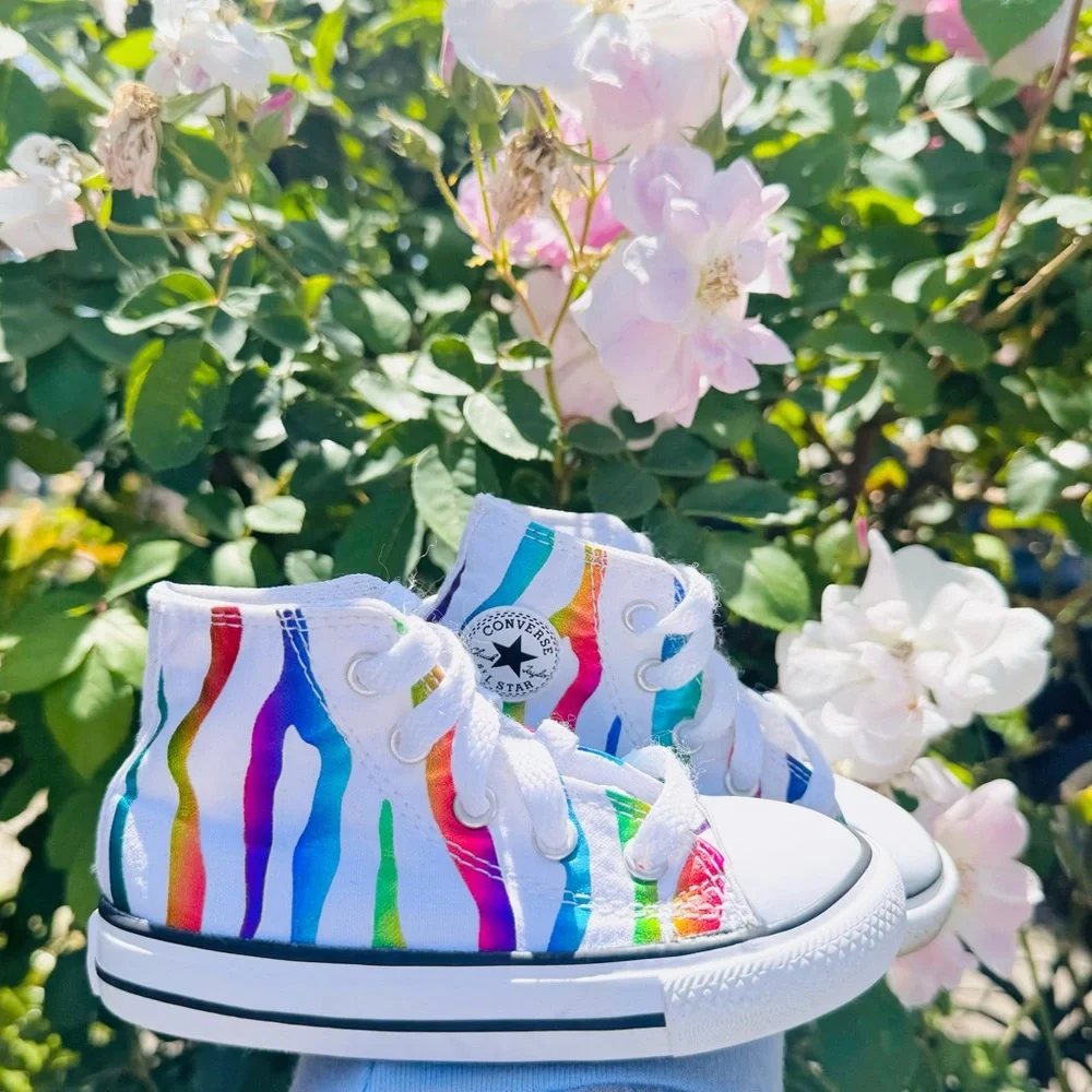 Toddler Converse Metallic Zebra Stripes High Top Sneakers
